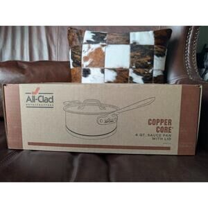 All-Clad 6204 SS Copper Core 5-Ply Bonded 4-qt Sauce Pan with Lid - Brand New